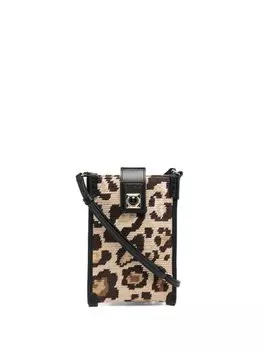ETRO сумка через плечо с леопардовым принтом, нейтральный цвет