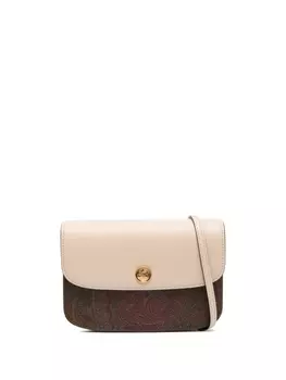 ETRO сумка на плечо с принтом пейсли и логотипом, нейтральный цвет