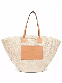 ETRO сумка-тоут с нашивкой-логотипом, серый