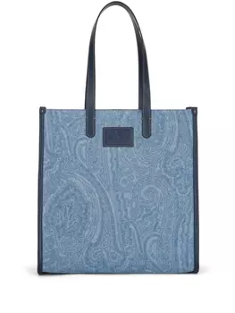 ETRO сумка-тоут с принтом пейсли, синий