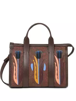 ETRO сумка-тоут с вышивкой из коллаборации с Agostino Iacurci, коричневый
