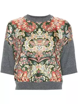 ETRO свитер с цветочным принтом, серый