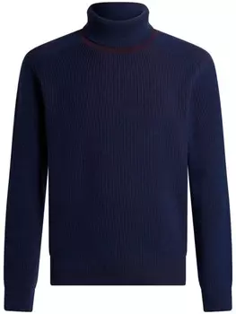 ETRO свитер с длинным рукавом и высоким воротом, синий