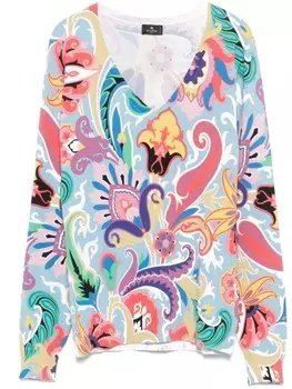 ETRO свитер с принтом пейсли, синий