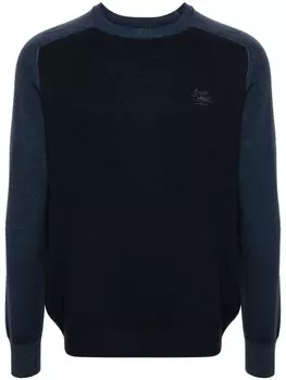 ETRO свитер с вышитым логотипом, синий