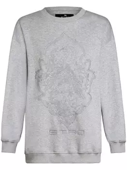 ETRO толстовка с вышитым логотипом, серый