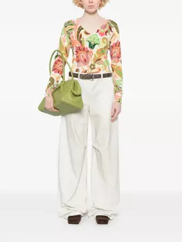 ETRO топ с узором пейсли, зеленый