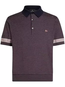ETRO трикотажная рубашка поло в полоску, синий