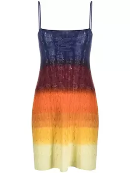 ETRO трикотажное платье с эффектом омбре, оранжевый