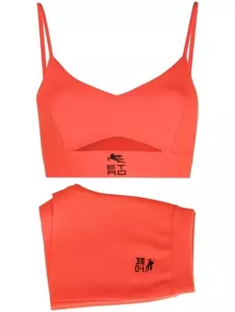 ETRO трикотажный комплект из топа и шортов, красный