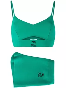 ETRO трикотажный комплект из топа и шортов, зеленый