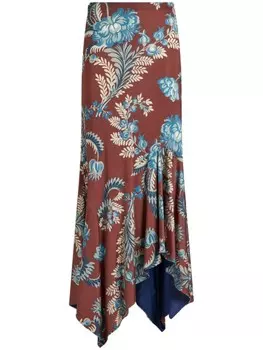 ETRO юбка макси из джерси с принтом, красный