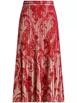 ETRO юбка-миди с принтом пейсли, красный
