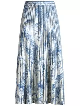 ETRO юбка миди с принтом, синий