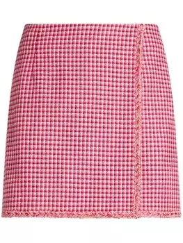 ETRO юбка мини в мелкую клетку, красный