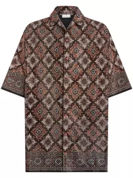 ETRO укороченная рубашка с заклепками, коричневый