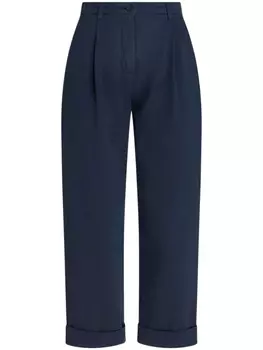 ETRO укороченные брюки чинос с узором в елочку, синий