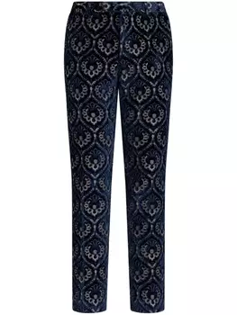 ETRO узкие жаккардовые брюки, синий