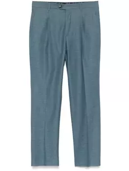 ETRO зауженные брюки со складками, синий