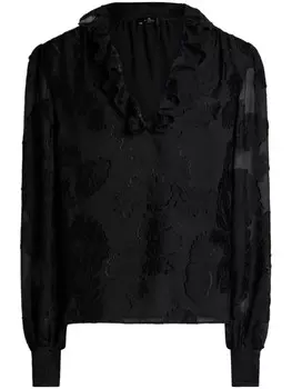 ETRO жаккардовая блузка, черный