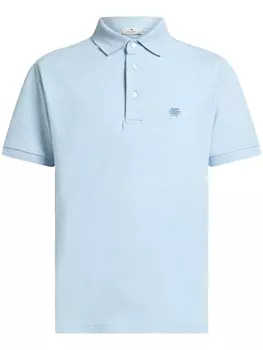 ETRO жаккардовая рубашка поло с узором пейсли, синий