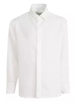 Etro жаккардовая рубашка с узором пейсли, белый