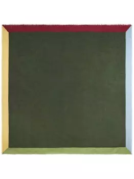 ETRO жаккардовая шаль с бахромой, зеленый