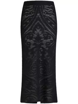 ETRO жаккардовая юбка миди, черный