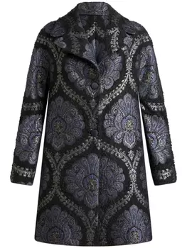 ETRO жаккардовое однобортное пальто, черный