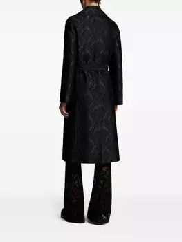 ETRO жаккардовое пальто с поясом, черный