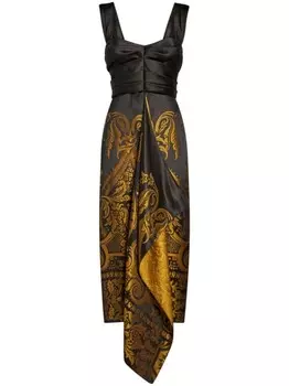 ETRO жаккардовое платье миди, черный