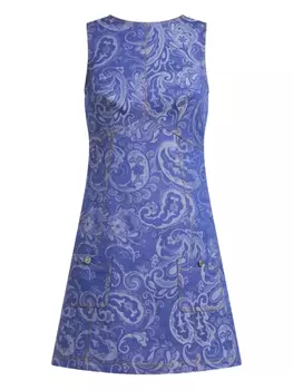 ETRO жаккардовое платье с узором, синий