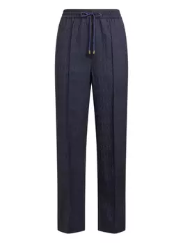ETRO жаккардовые брюки с кулиской, синий