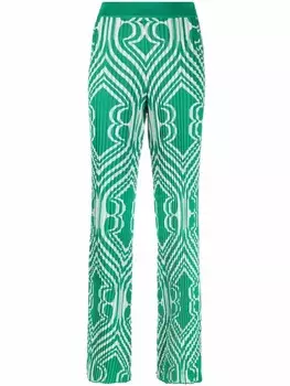 ETRO жаккардовые брюки с плиссировкой, зеленый