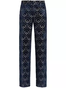 ETRO жаккардовые брюки, синий