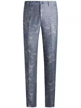 ETRO жаккардовые брюки, синий