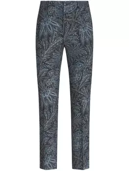 ETRO жаккардовые брюки средней посадки, черный