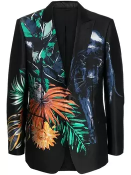 ETRO жаккардовый однобортный пиджак, черный