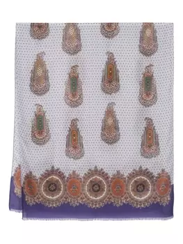 ETRO жаккардовый платок с узором пейсли, фиолетовый