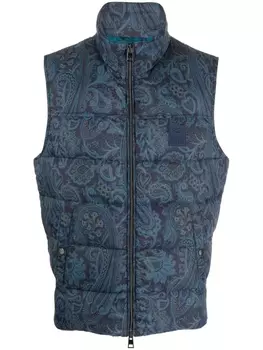 ETRO жилет на молнии с узором пейсли, синий
