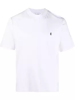 Etudes футболка из органического хлопка с вышитым логотипом, белый