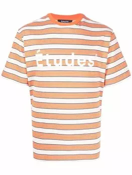 Etudes футболка в полоску с логотипом, оранжевый