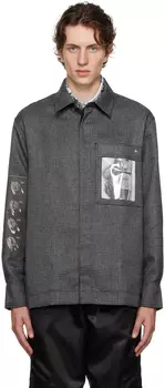 Etudes Серая рубашка с рисунком Batia Suter Edition