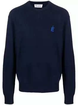 Etudes свитер Boris с нашивкой-логотипом, синий