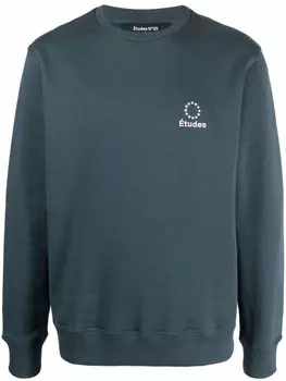 Etudes толстовка из органического хлопка с логотипом, зеленый