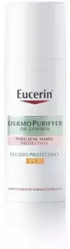 Eucerin Dermopurifyer Protective Fluid Защищает от образования пятен постакне.