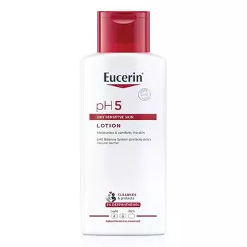 Eucerin Лосьон для сухой чувствительной кожи pH 5 250 мл. Увлажняющий крем Комфорт кожи, White