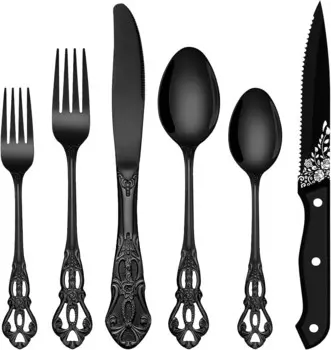 EUIRIO Королевский набор столового серебра из 38 предметов с 8 ножами для стейка