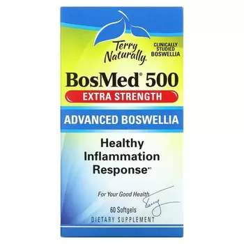 EuroPharma Terry Naturally BosMed 500 Экстра сила Улучшенная босвелия 500 мг 60 мягких капсул