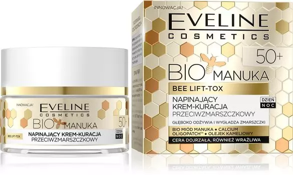 Eveline Cosmetics Bio Manuka 50+ подтягивающий крем-против морщин для дня и ночи 50мл